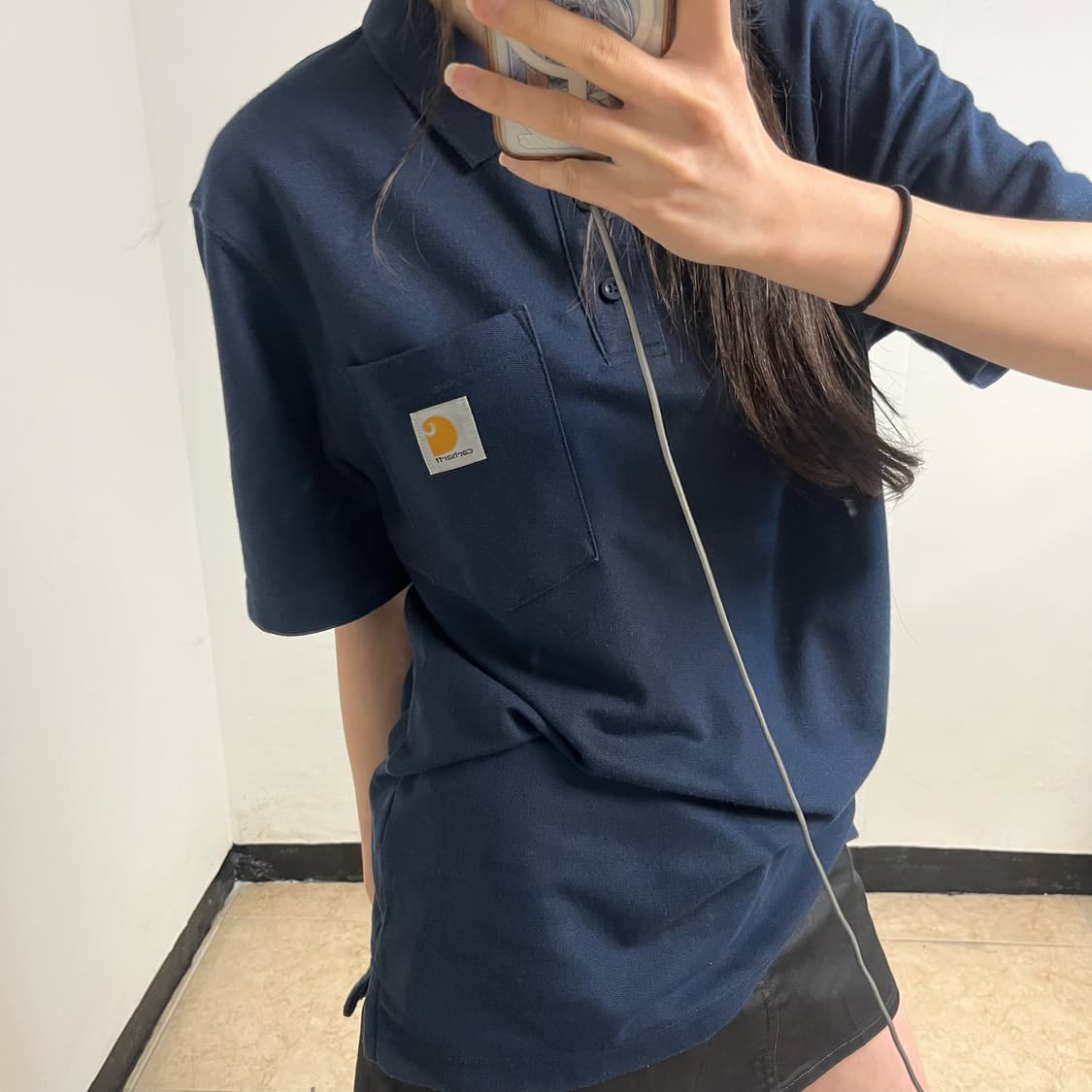 Carhartt Navy Collar T-Shirt 상품이미지3