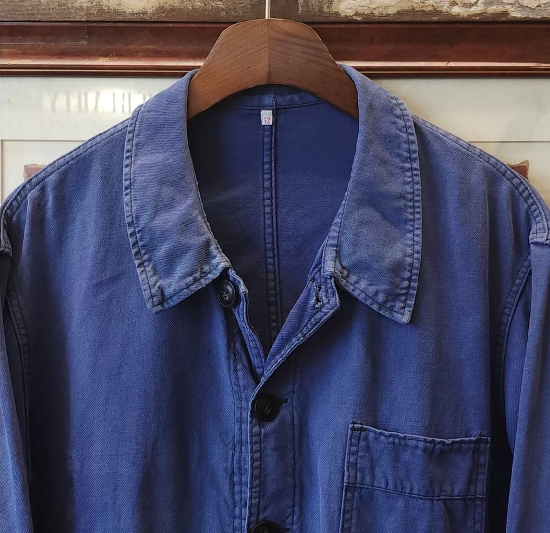 60s 빈티지 프렌치 워크자켓 52 페이딩 퍼플 블루 L 상품이미지3