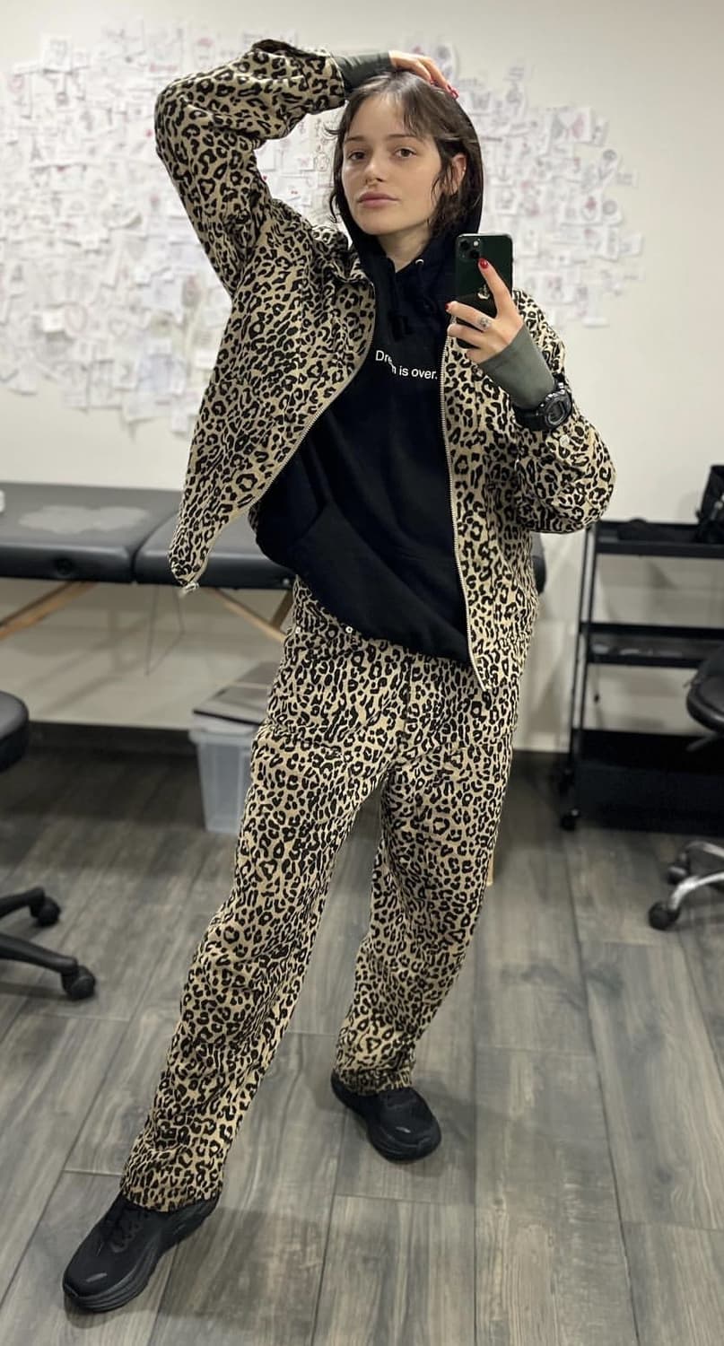 슈프림 몰스킨 더블니 레오파드 팬츠 32 상품이미지2