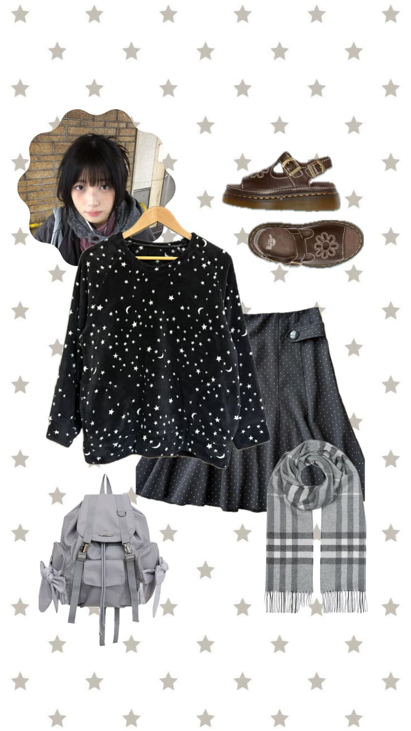 💫빈티지 괴짜 너드 별 후리스💫 상품이미지1