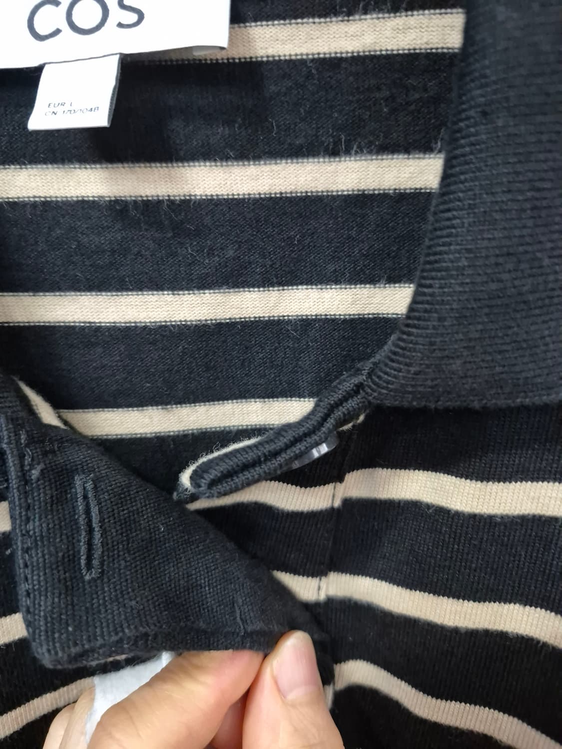  COS 릴랙스 박시 스트라이프 롱슬리브 폴로셔츠 상품이미지5