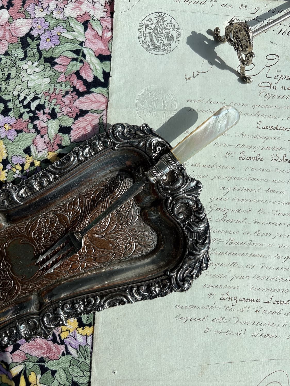 영국 앤틱 EPNS 자개 올리브포크 상품이미지1