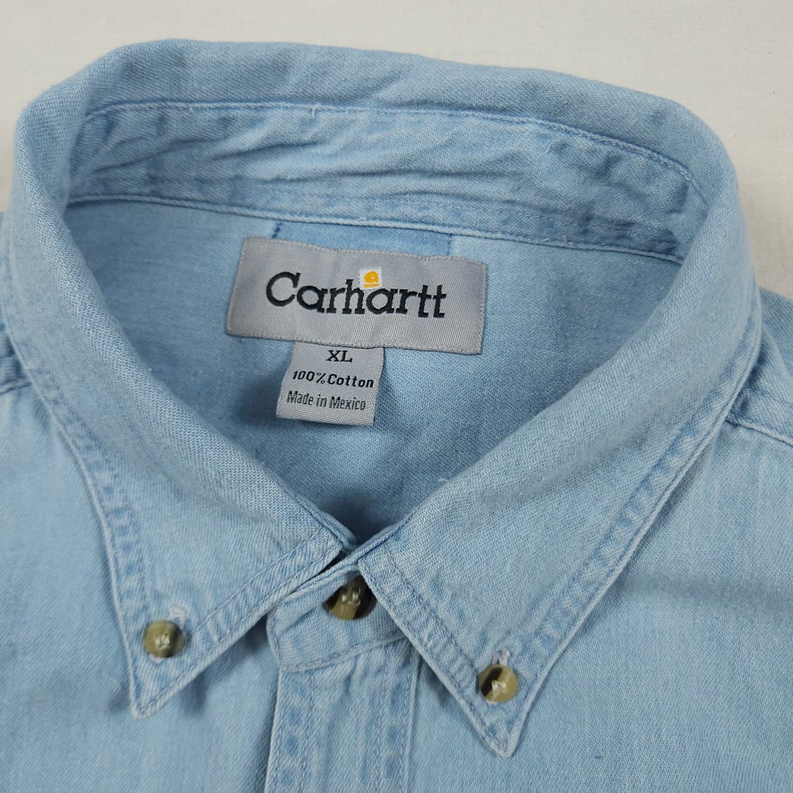 2XL(110) 칼하트 리워크 데님셔츠 연청 상품이미지4