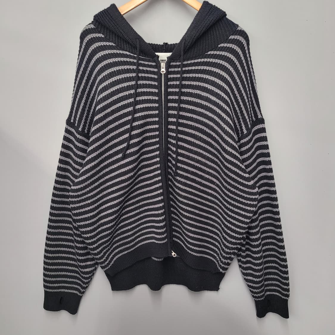 dscompany 스트라이프 니트 후드 집업 상품이미지1