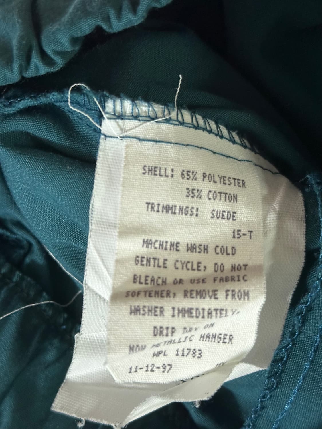 90sUSA 그린 스웨이드 카라 상품이미지5