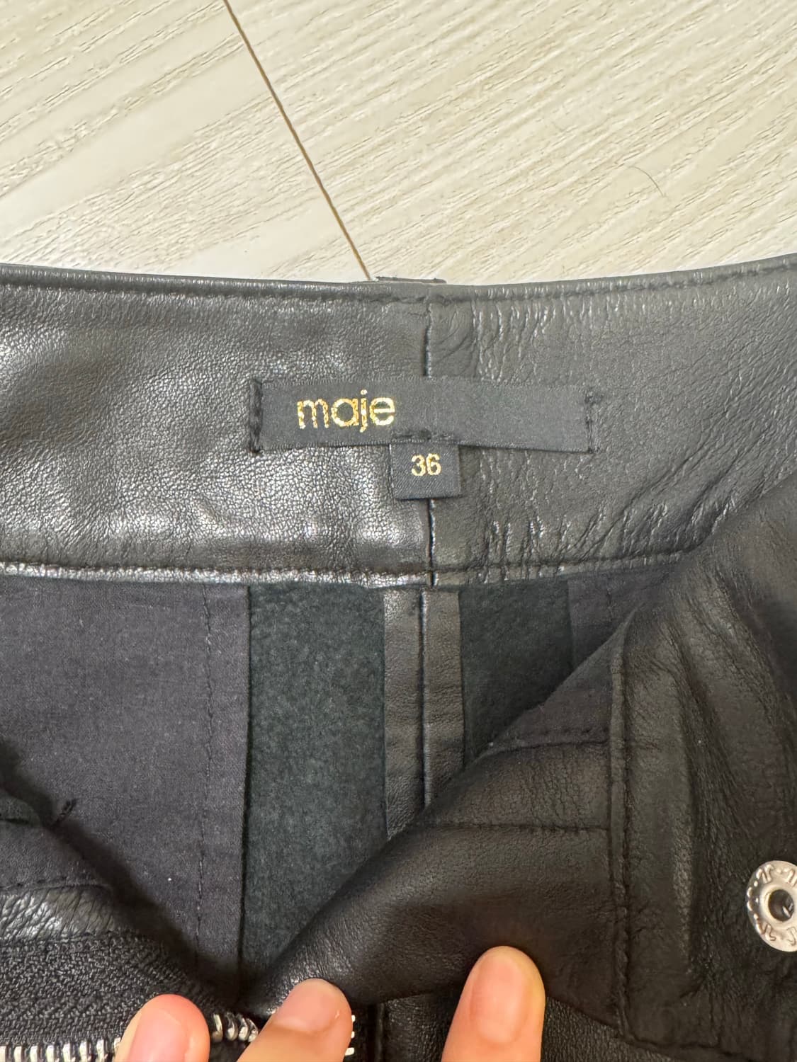 마쥬 블랙 레더팬츠 (36) 상품이미지3