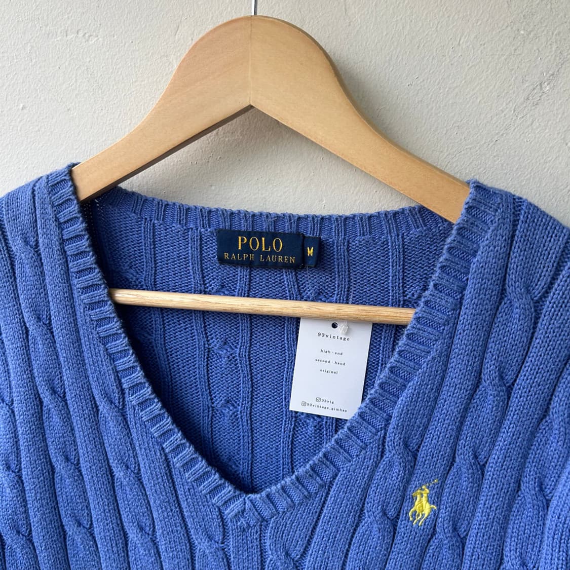 16263 - 폴로 랄프로렌 스카이블루 케이블 브이넥 니트 상품이미지3