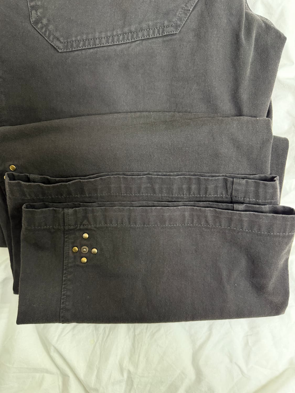 (1)폴리테루 1011 고시마 팬츠 리벳 플라워 딥차콜 상품이미지5