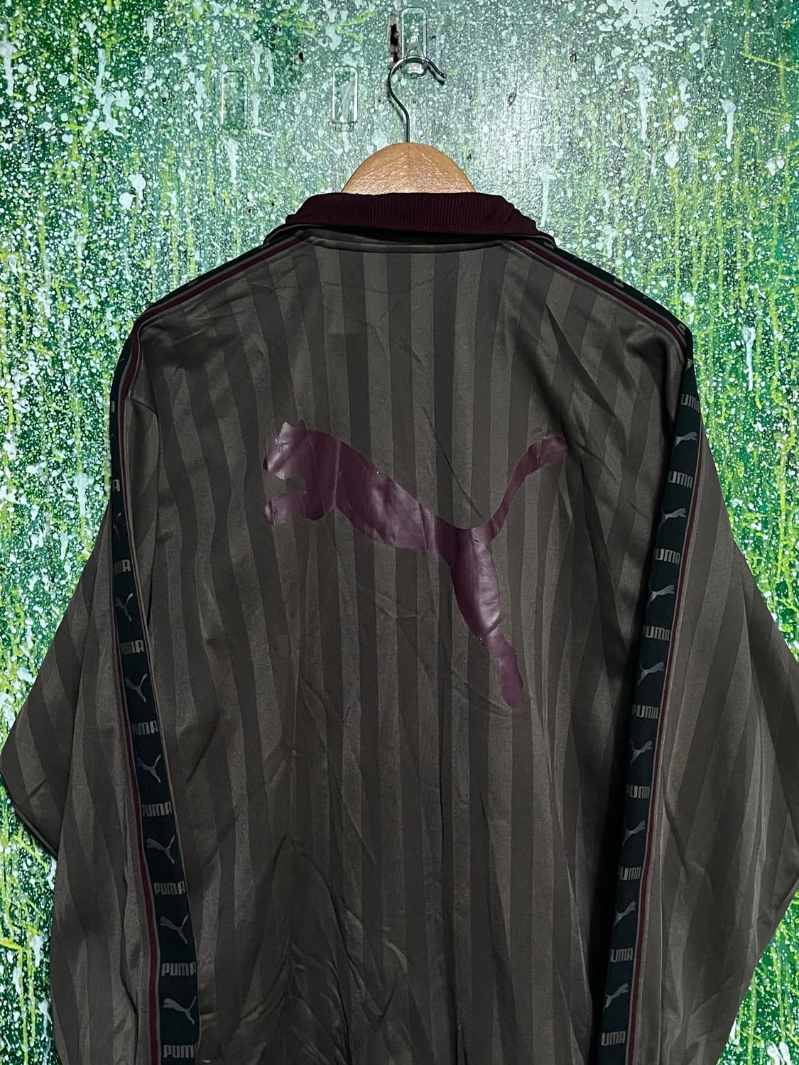 퓨마 초코 브라운 버건디 빅로고 오버핏 사이드라인 져지 L XL 상품이미지4