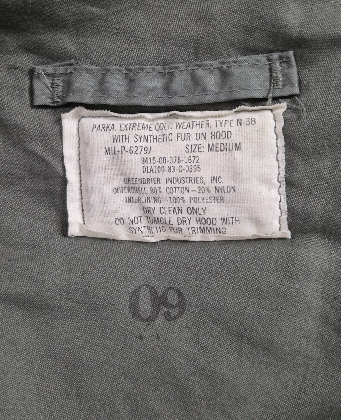 미공군 N3B 전투복 상의 파카 자켓 점퍼 (M) 상품이미지10