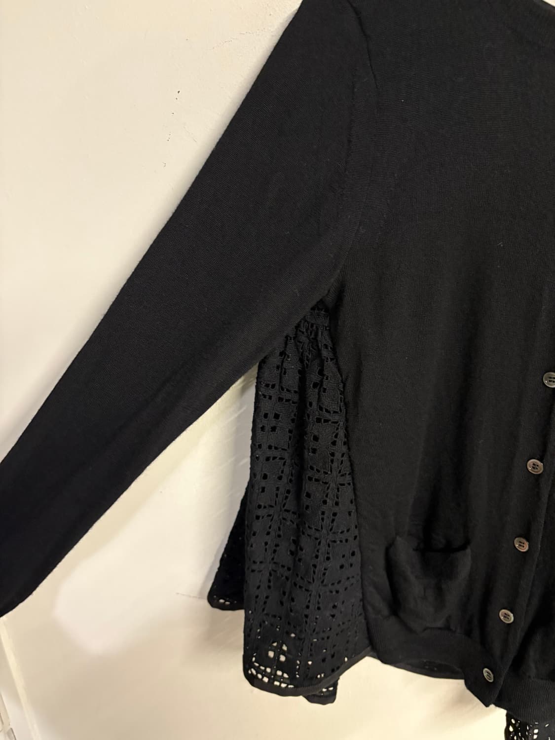 SACAI LUCK lace mix knit cardigan  상품이미지10