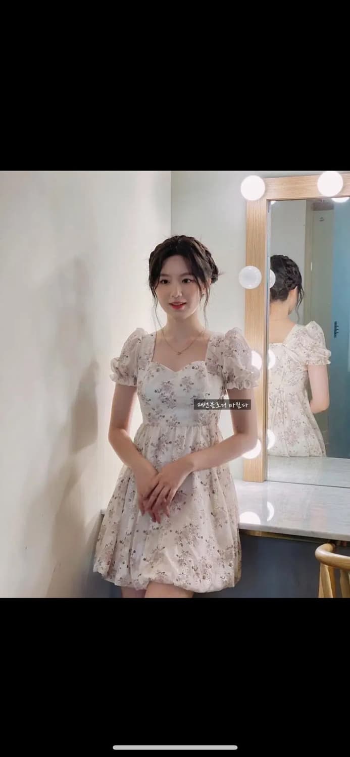 S사이즈) 신스덴 로즈 펀칭 미니원피스 슈화원피스 여름플로럴원피스 상품이미지1