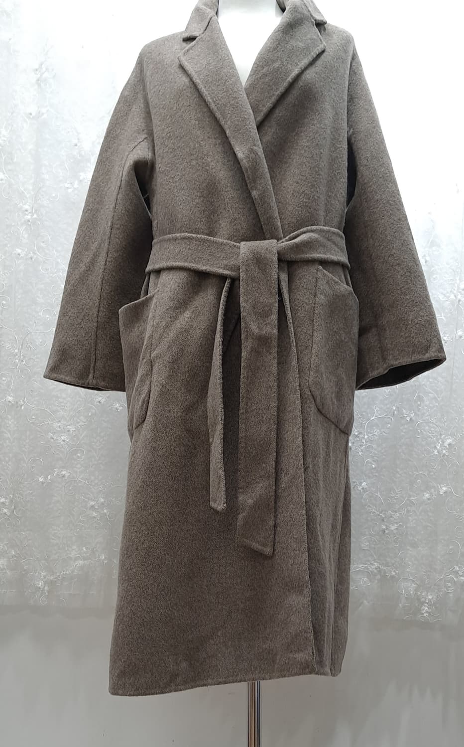 Kindersalmon 헤링본 롱코트 상품이미지1