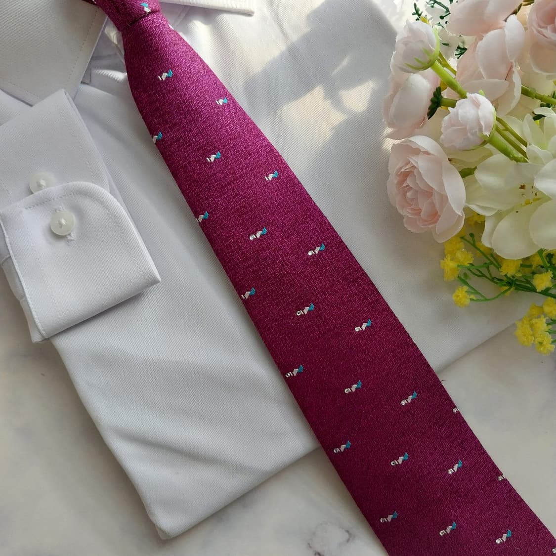 닥스 실크 퍼플 미세 패턴 넥타이 8.1cm A+등급 K1306
 상품이미지9