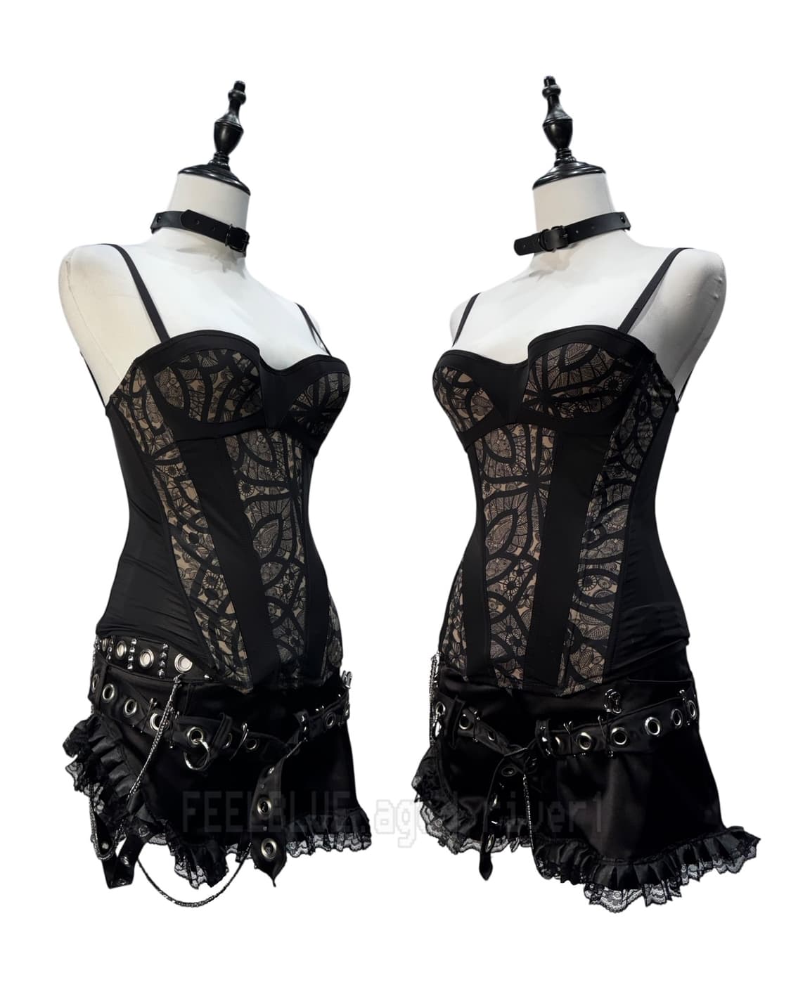 Leather & Fur Coat, Corset 2pcs set 상품이미지8