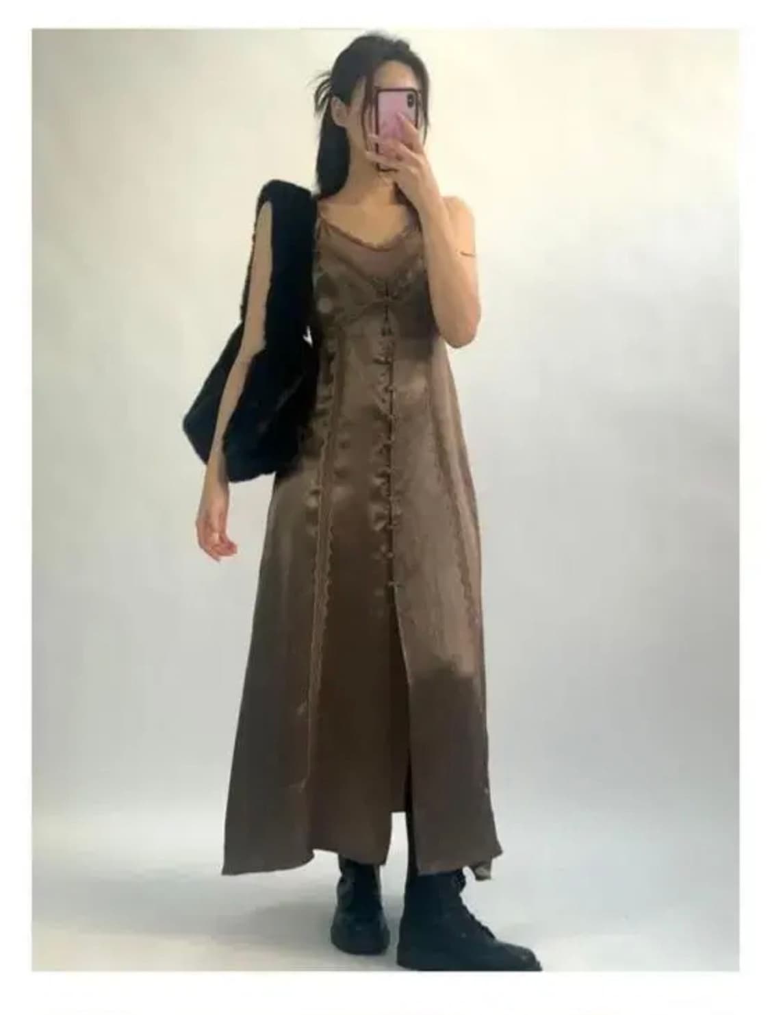루루서울 레이스 이터널 드레스 모카 상품이미지1