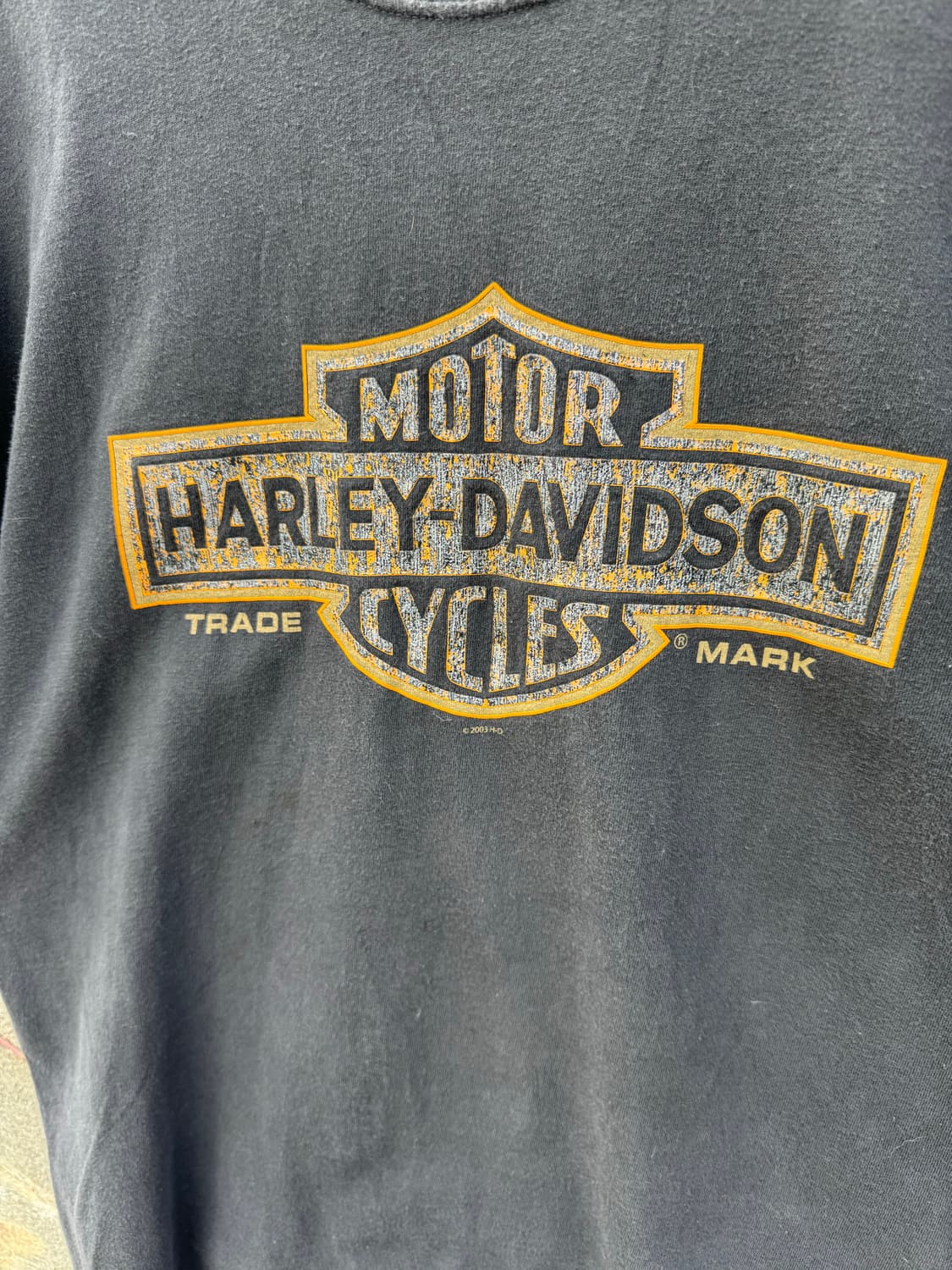 00s 할리데이비슨 빈티지 2003 헤인즈 로고 프린팅 반팔 티셔츠 L 상품이미지3