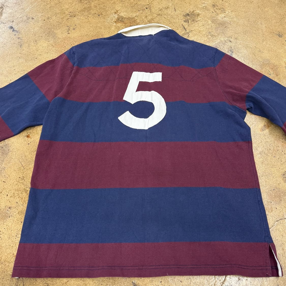 폴로 랄프로렌 네이비 버건디 카라 긴팔티  상품이미지4