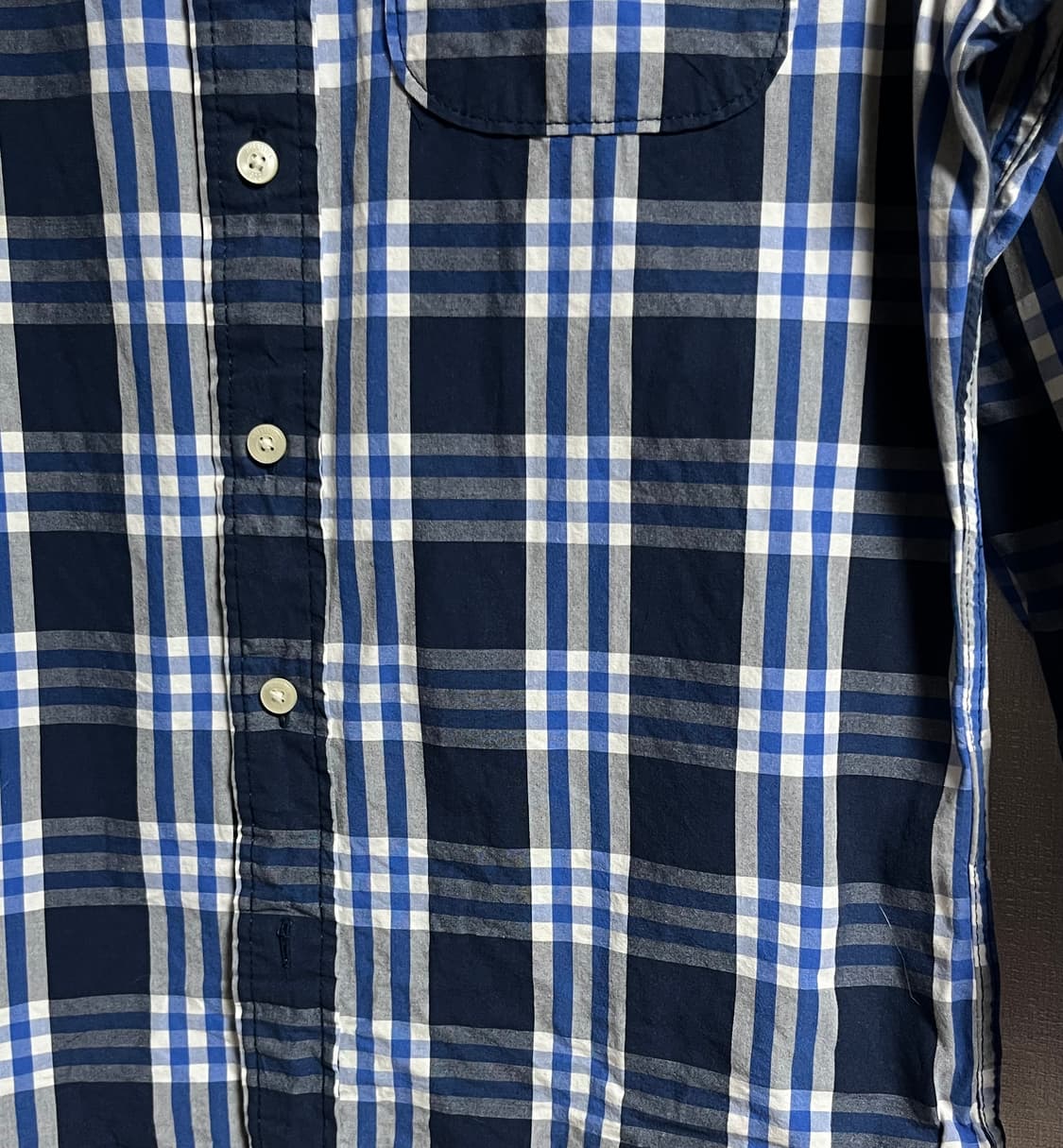 공용 홀리스터 네이비 체크 남방 셔츠 M 상품이미지3