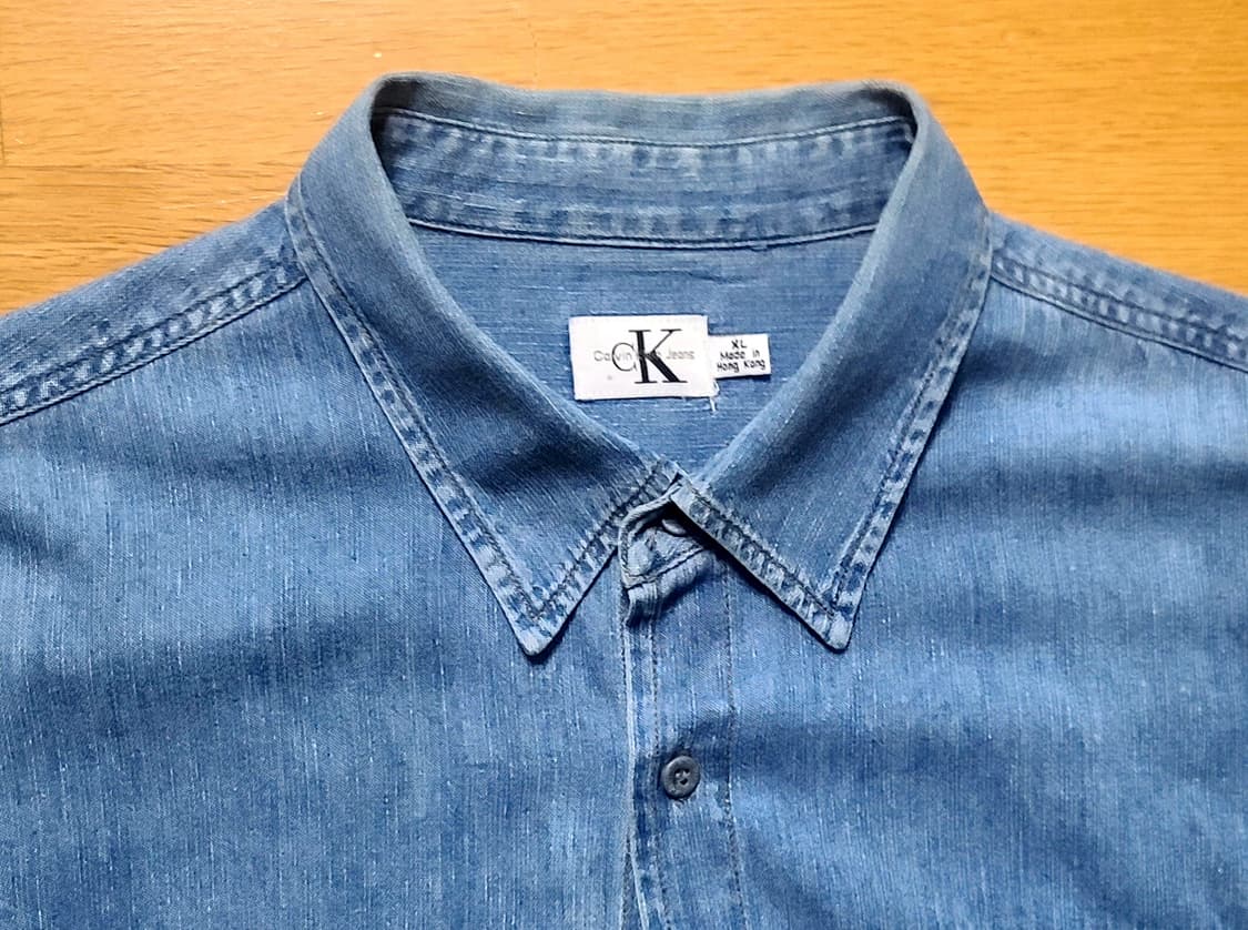 Calvin Klein 90s 박시 자수 데님 셔츠 상품이미지4