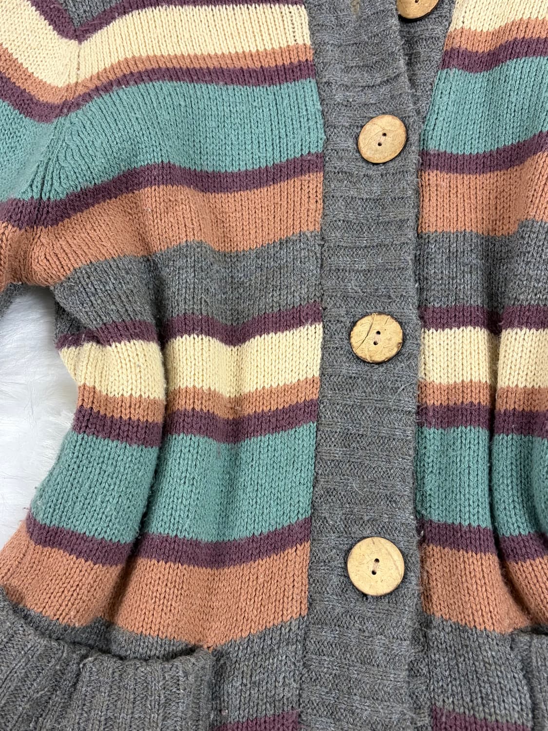 양털 무지개떡 너드 후드 우드단추 미사 임수정깔 상품이미지2