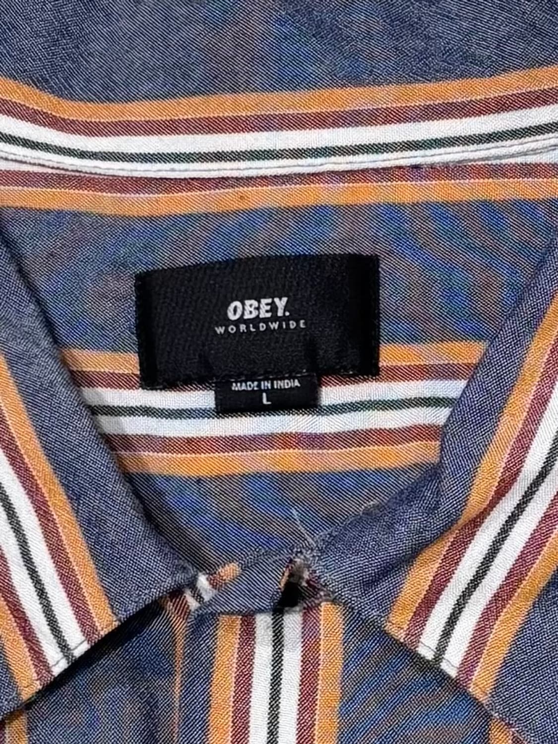 오베이 스트라이프 반팔 셔츠 상품이미지6