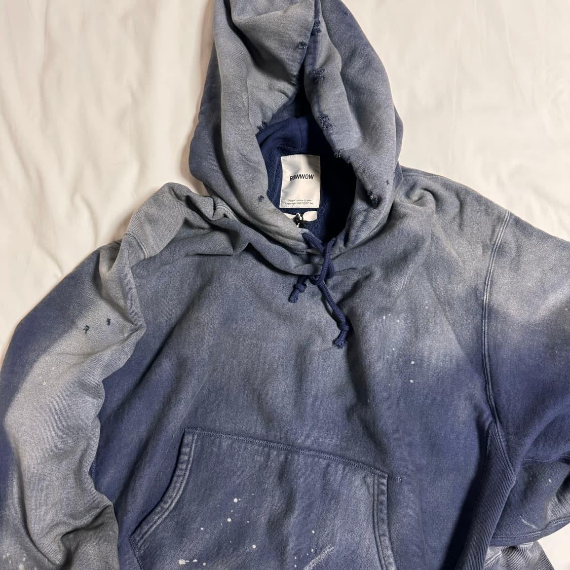 [XL] 바우와우 재팬 데미지 후드 - 네이비 상품이미지1