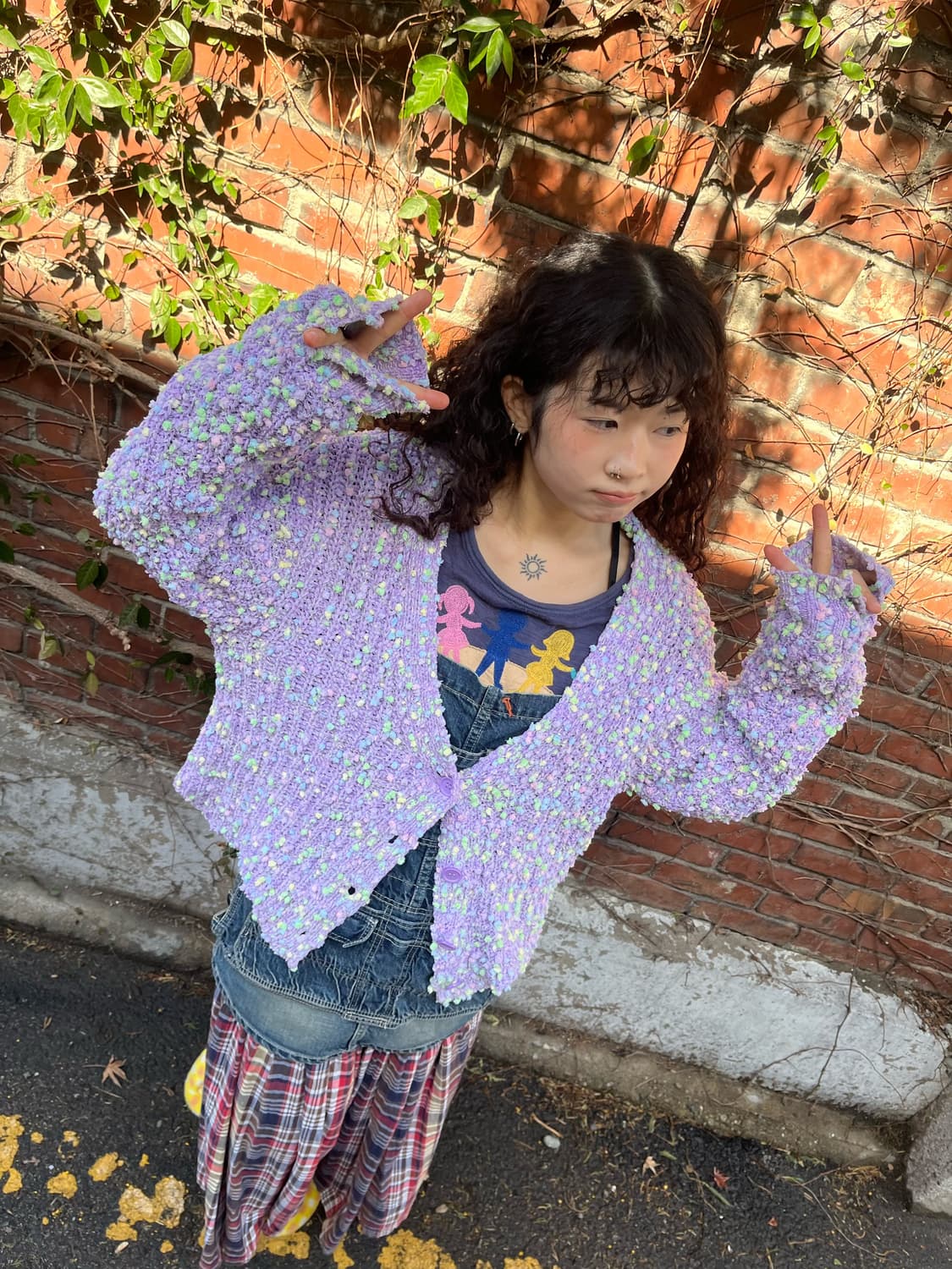 scolar 라벤더 보라 니트 가디건 상품이미지1