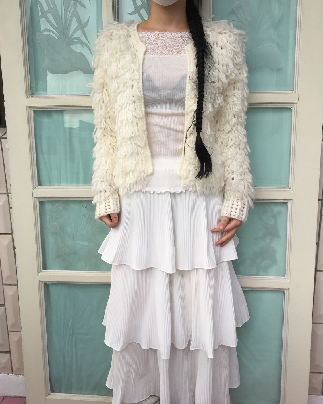 Fluffy open knit cardigan 상품이미지1