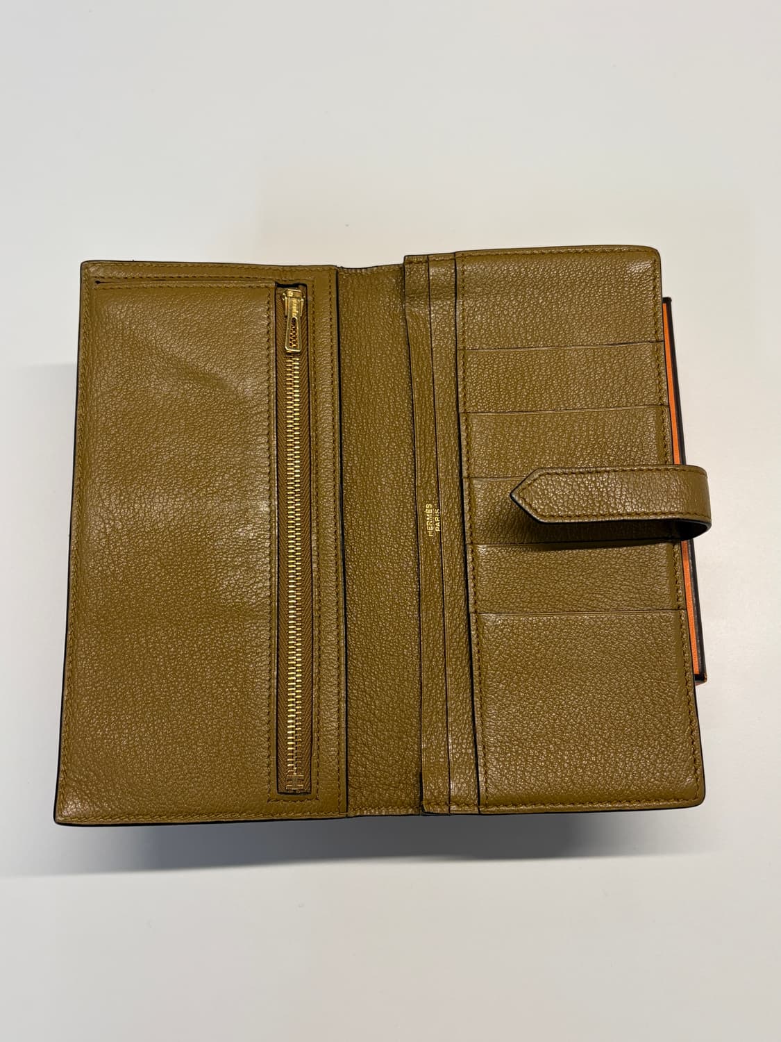 에르메스 미조레 베안 장지갑 카멜 금장 상품이미지8