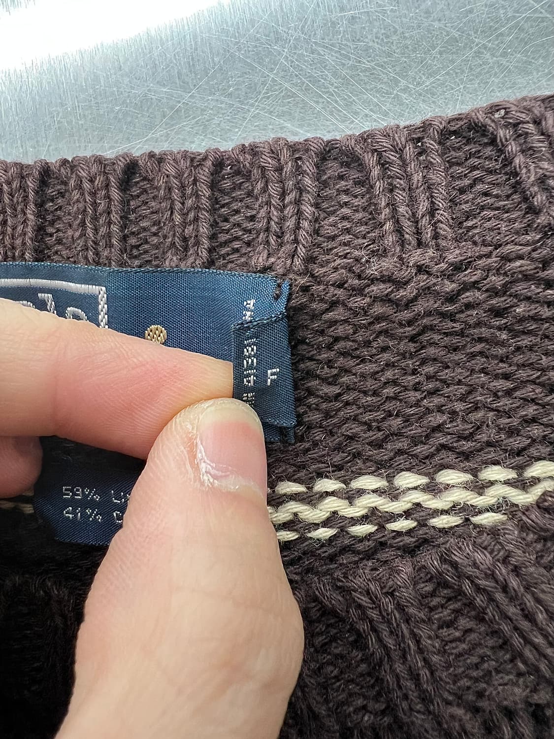 폴로 랄프로렌 브라운 스트라이프 라운드 코튼 니트 상품이미지8