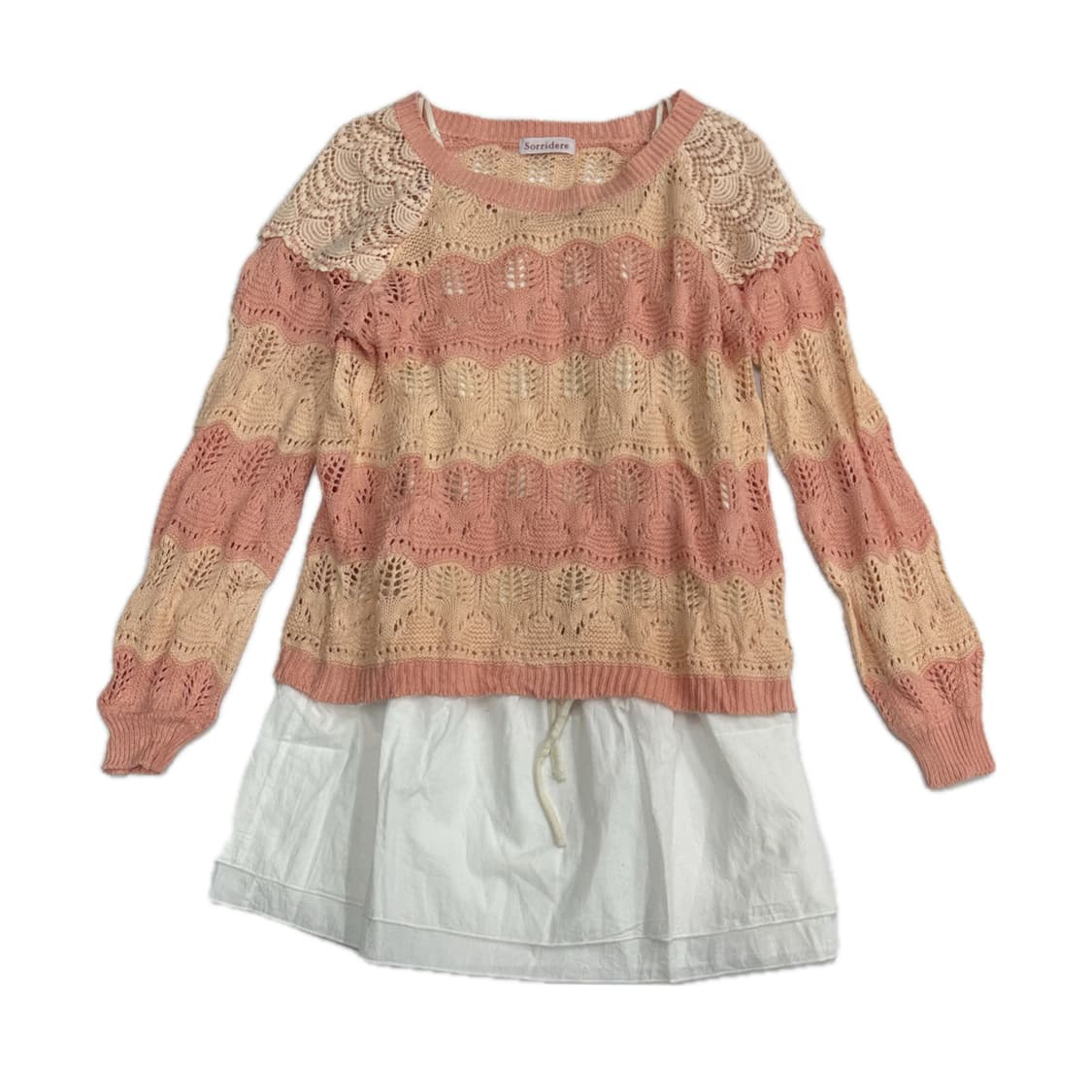 🌸하구미의 살구맛 레이어드 상의코디세트🌸 오리엔탈 히피 쿨톤 니트   상품이미지3