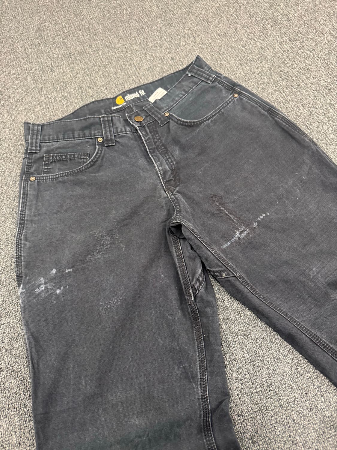 칼하트 빈티지 싱글니 블랙 워크팬츠 상품이미지2