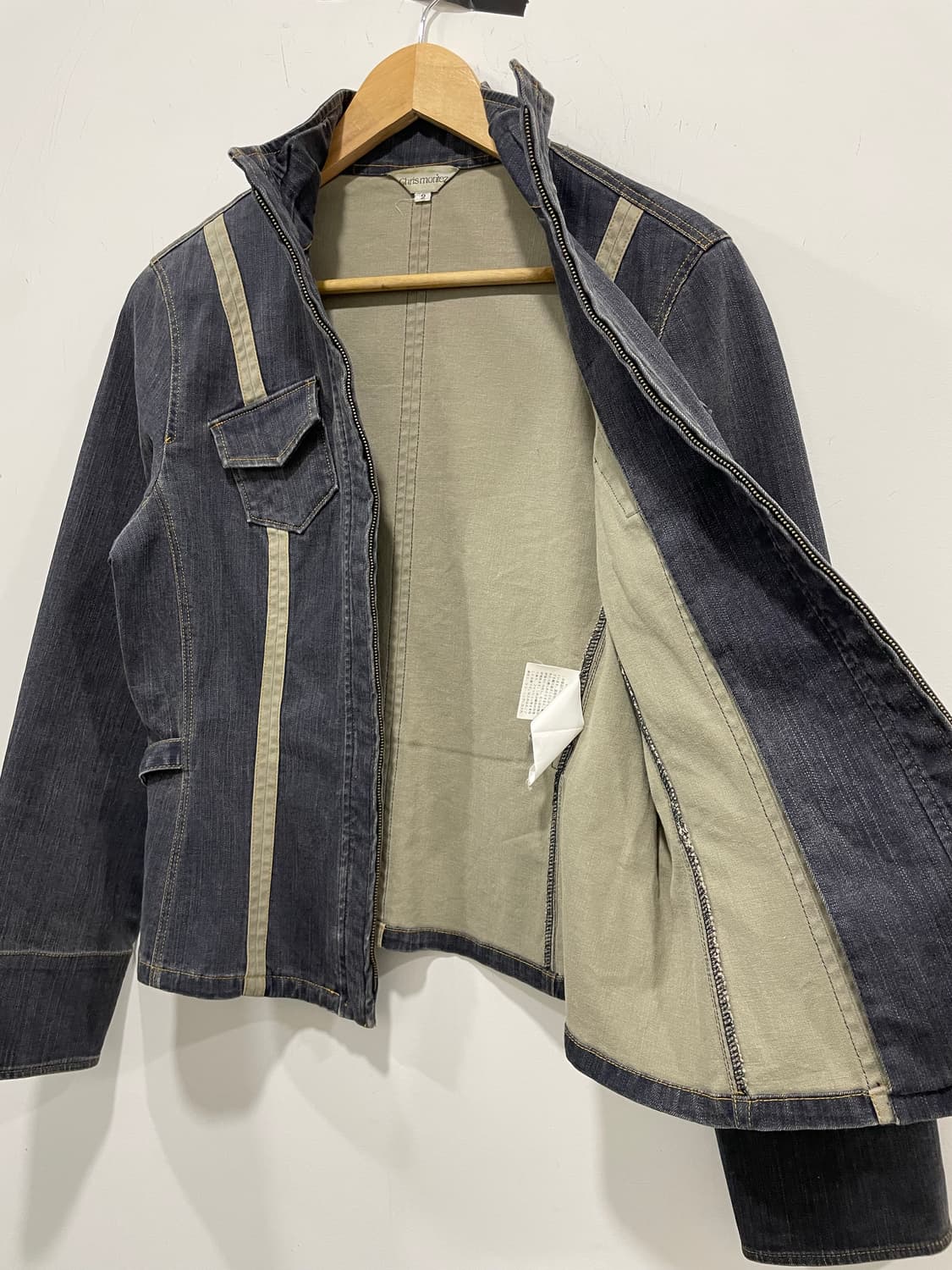 Jpn Chris montez 하이넥 사이드 신치백 슬림핏 데님자켓 상품이미지6