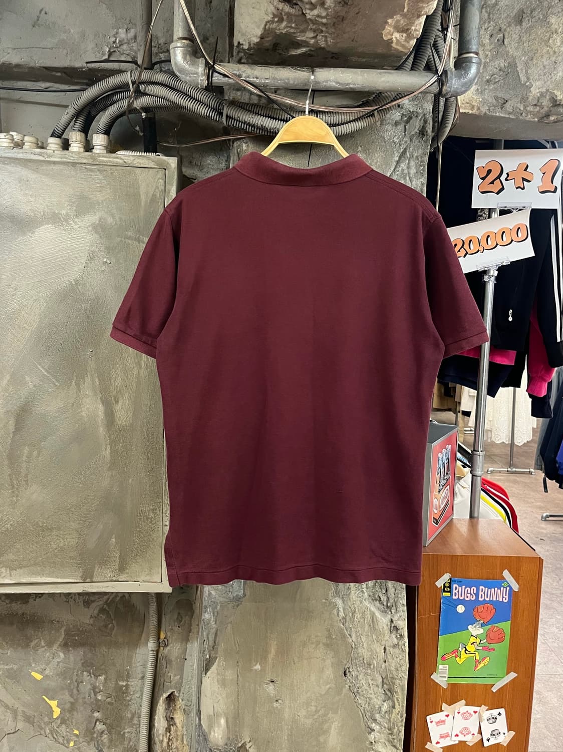 버버리 반팔 카라티 버건디 M #csz3799 상품이미지2