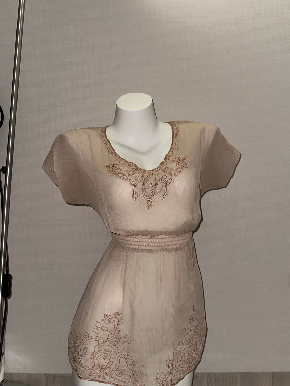 빈티지 페어리코어 시스루 반소매 블라우스 상품이미지6