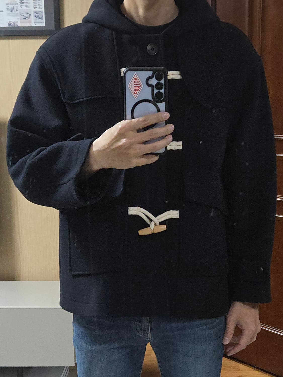 (착샷)  키뮤어 더플 하프 코트 울 후드 상품이미지9