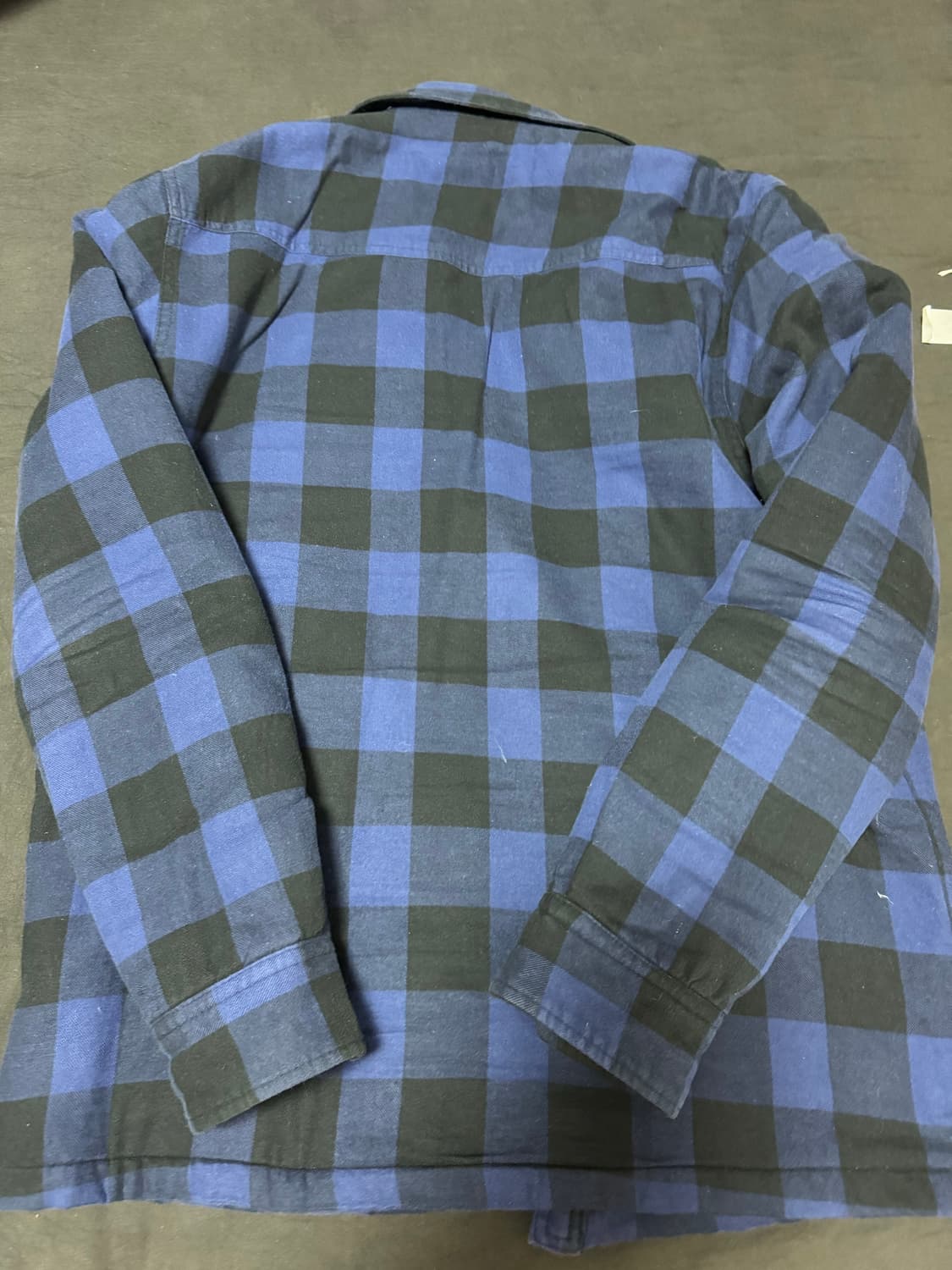 중고정품 뱅뱅 버팔로 체크 블루 누빔 셔츠 자켓 L 상품이미지5
