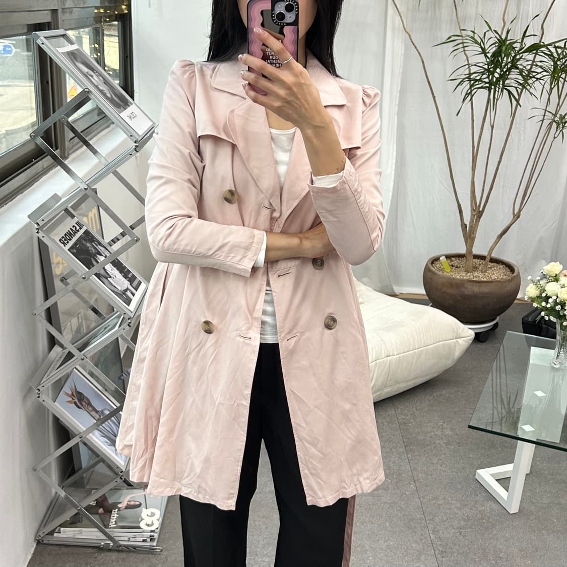 earth 핑크 트런치코치 상품이미지4