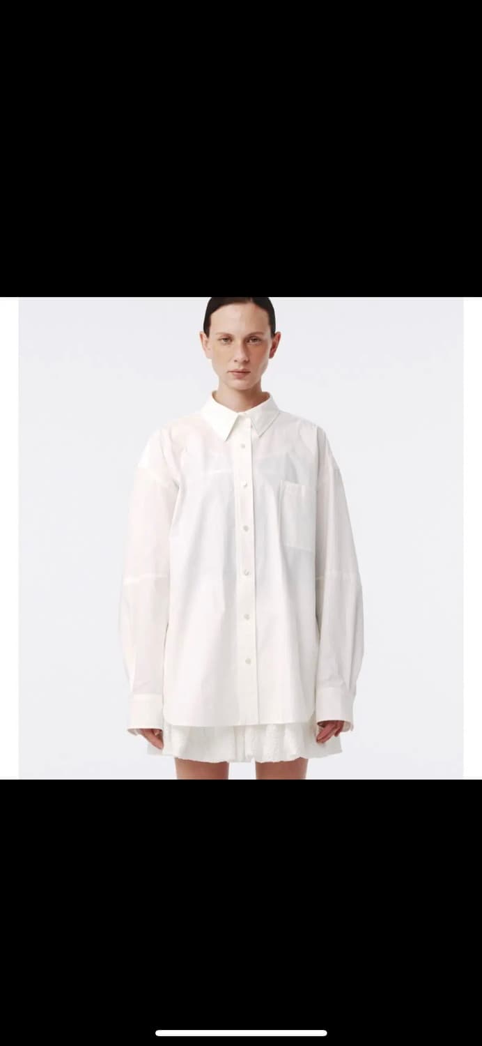 기준 kijun 스트럭처 오버사이즈 셔츠 화이트 새상품 여자셔츠 상품이미지1
