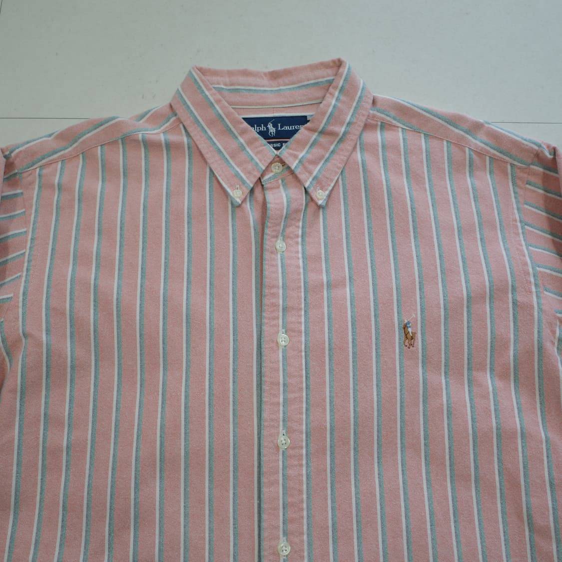 90s 폴로 랄프로렌 클래식핏 스트라이프 셔츠 XL 상품이미지2