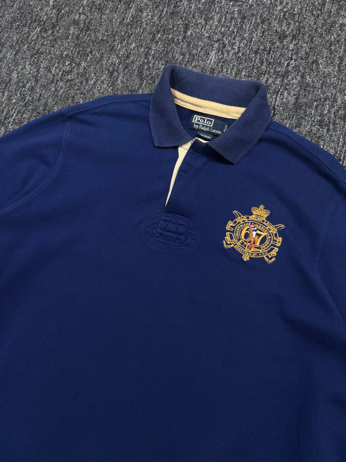 폴로 크레스트 자수 블루 긴팔 카라티 상품이미지5