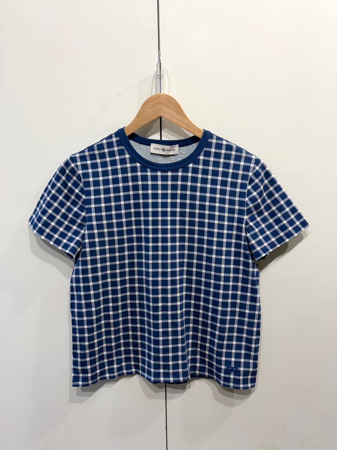 토리버치 체크 반팔 티셔츠 상품이미지1
