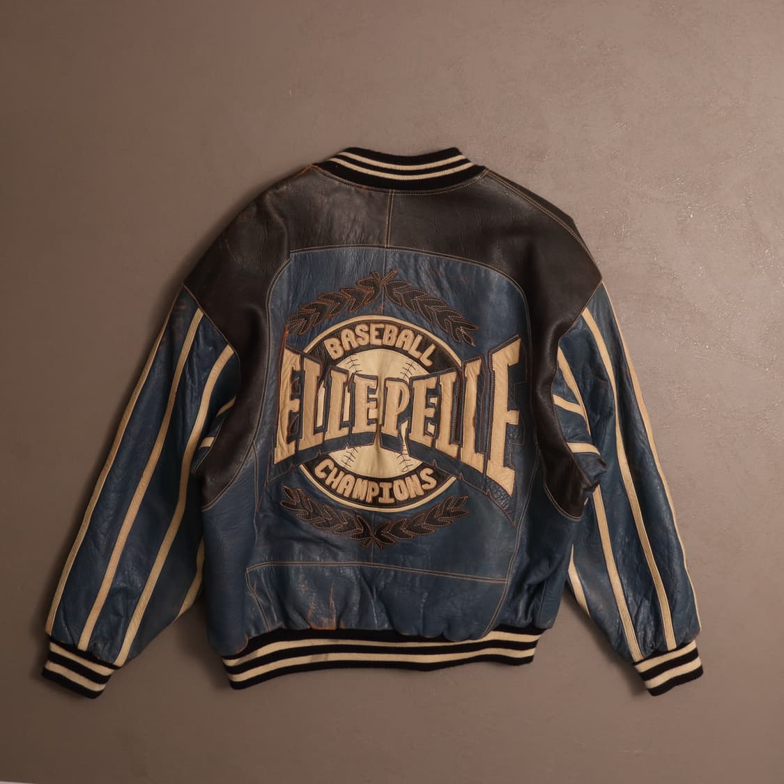 90's 펠레펠레 올드스쿨 레더 스타디움 자켓 A1524 상품이미지7