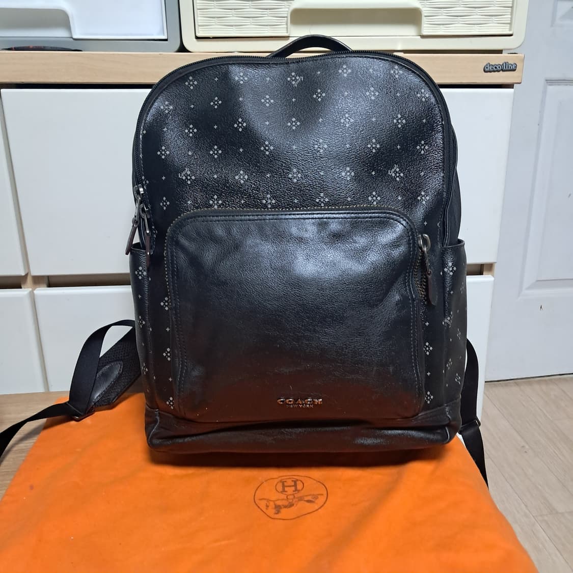 코치 블랙 가죽 백팩 (남녀공용 가능) 상품이미지1