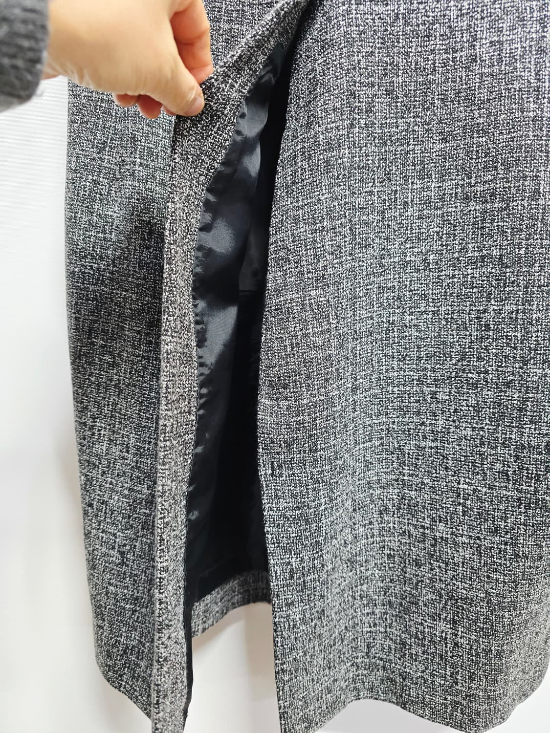 님프 트위드 롱 베스트 블랙 상품이미지4