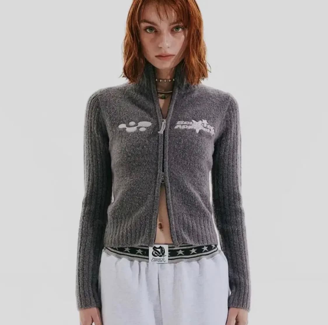 스컬프터 아톰 집업 스웨터 멜란지 그레이 S 상품이미지1