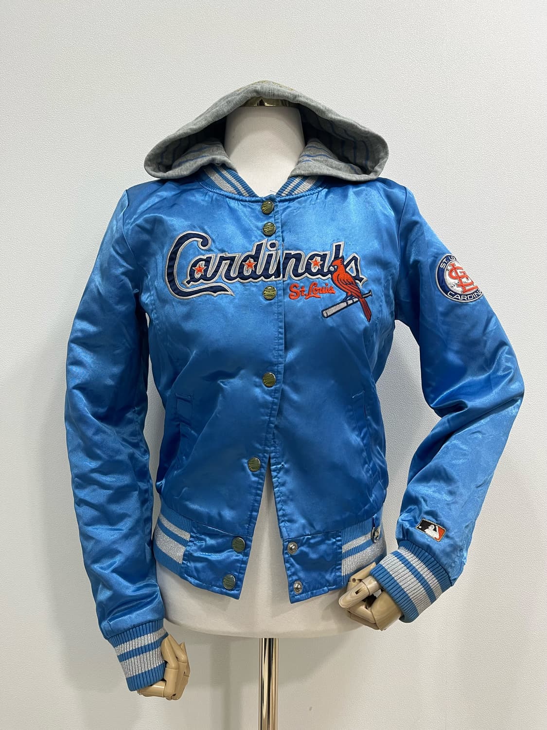 엠엘비 빅로고 00s 바시티자켓 올드스쿨 야구점퍼 블루 상품이미지1