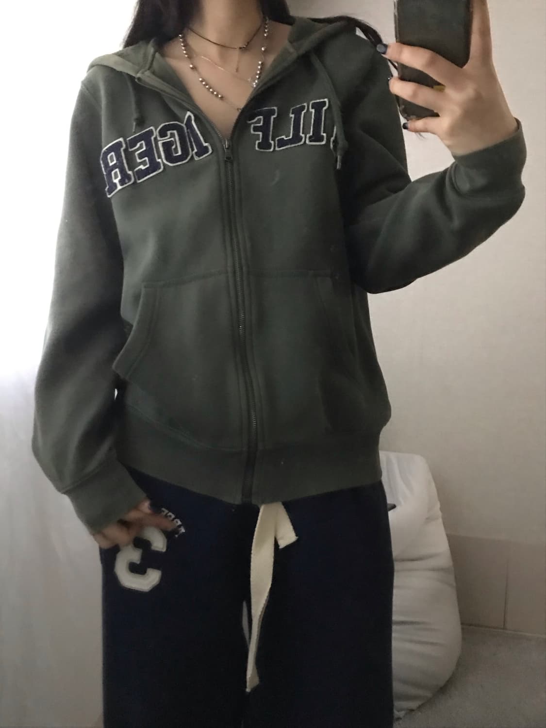 타미힐피거 카키 후드집업 상품이미지4