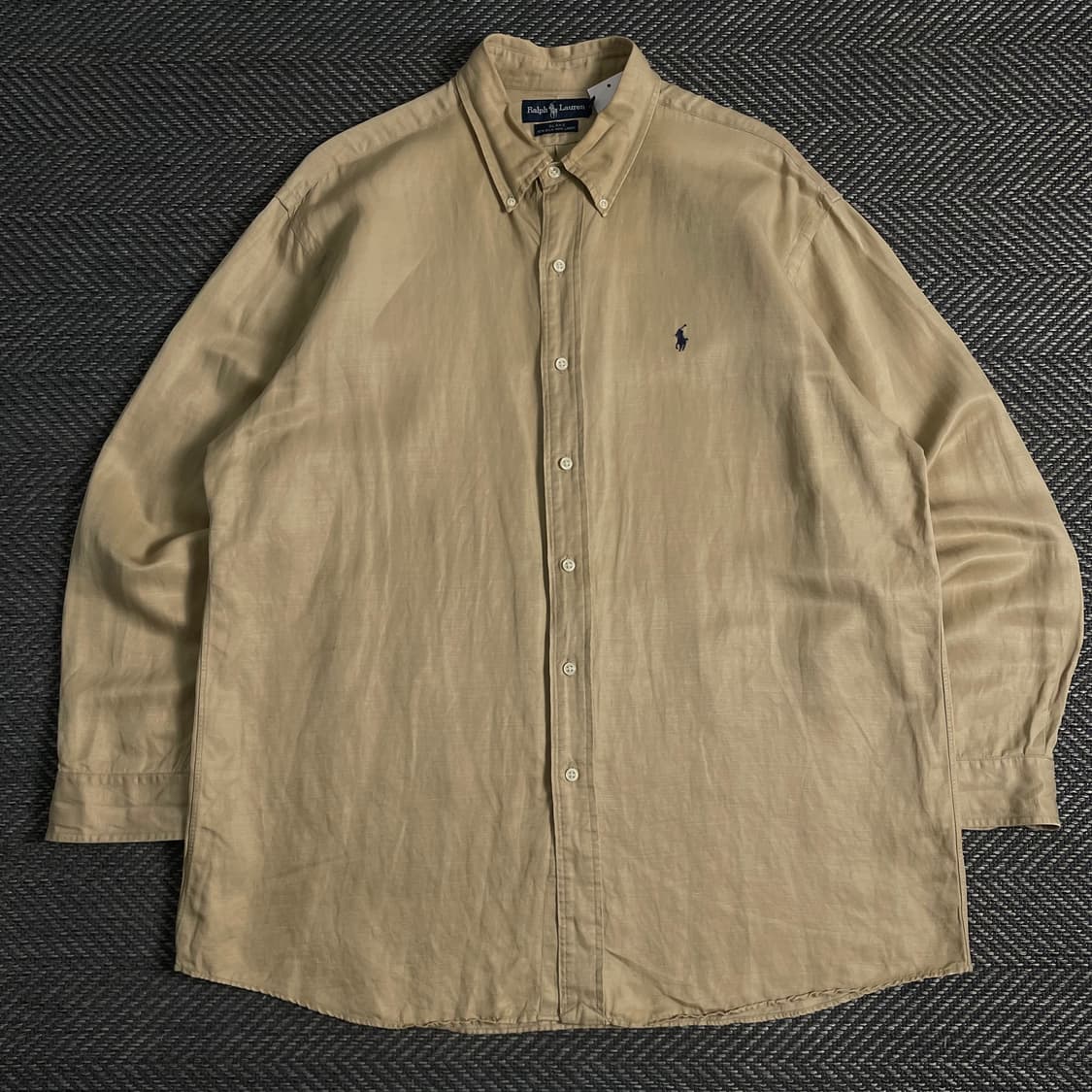 폴로 랄프로렌 포니 로고 실크 혼방 린넨 베이지 셔츠y 3603 상품이미지2